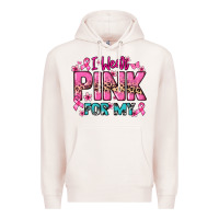 Pale Pink I wear pink for my custom name Cancer Awareness Premium Hoodie - HowdyJamesFarm