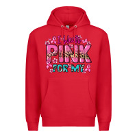 Red I wear pink for my custom name Cancer Awareness Premium Hoodie - HowdyJamesFarm