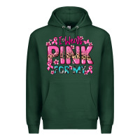 Sports Green I wear pink for my custom name Cancer Awareness Premium Hoodie - HowdyJamesFarm