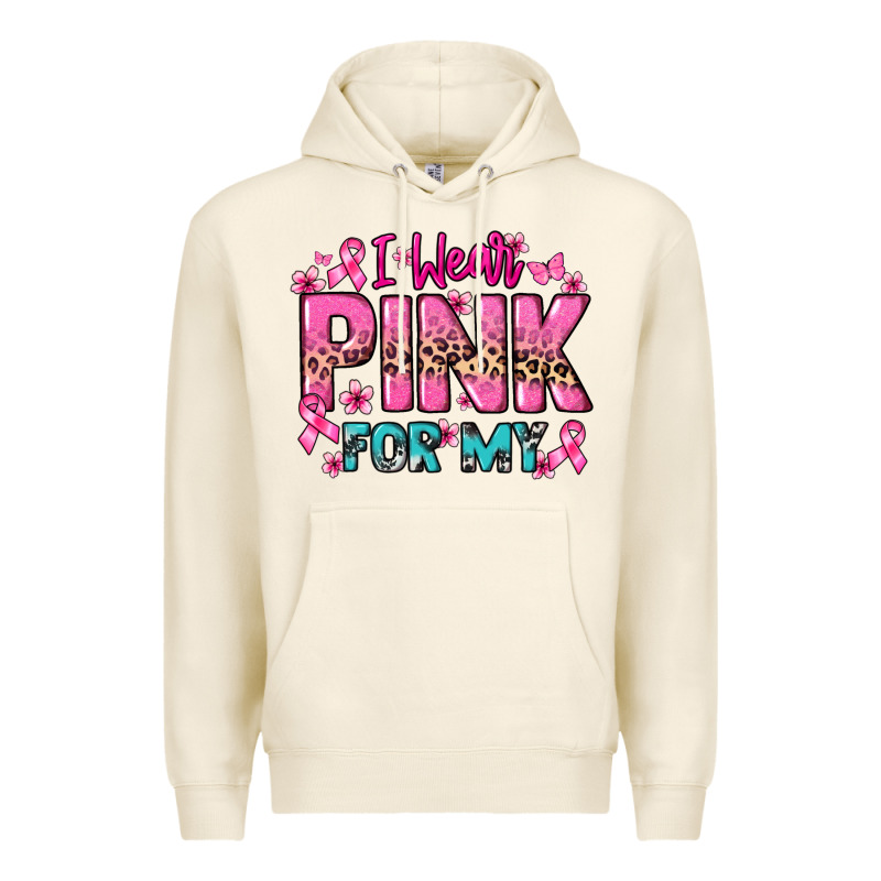 I Wear Pink For My Custom Name Cancer Awareness Premium Hoodie by HowdyJamesFarm | Teevron