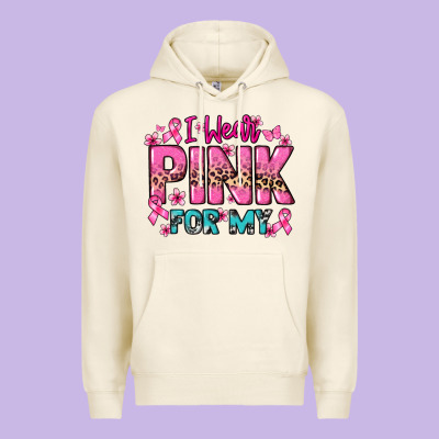 I Wear Pink For My Custom Name Cancer Awareness Premium Hoodie Designed By Howdyjamesfarm