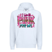 White I wear pink for my custom name Cancer Awareness Premium Hoodie - HowdyJamesFarm