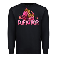 Black Breast Cancer survivor afro nails Premium Sweatshirt - NancyCooperArtShop