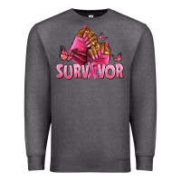 Charcoal Heather Breast Cancer survivor afro nails Premium Sweatshirt - NancyCooperArtShop