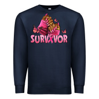 Navy Breast Cancer survivor afro nails Premium Sweatshirt - NancyCooperArtShop