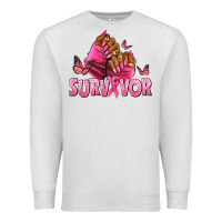 Oatmeal Heather Breast Cancer survivor afro nails Premium Sweatshirt - NancyCooperArtShop