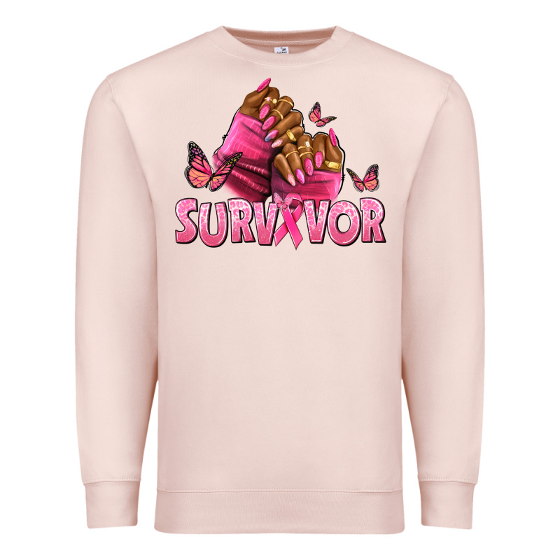 Breast Cancer Survivor Afro Nails Premium Sweatshirt by NancyCooperArtShop | Teevron