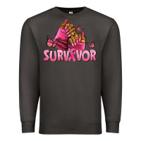 Smoke Breast Cancer survivor afro nails Premium Sweatshirt - NancyCooperArtShop