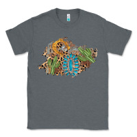 Charcoal Heather horseshoe leopard gemstone cactus patch Classic Tee - AdoDesignShop