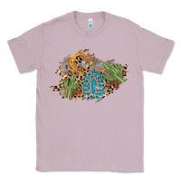 Lilac horseshoe leopard gemstone cactus patch Classic Tee - AdoDesignShop