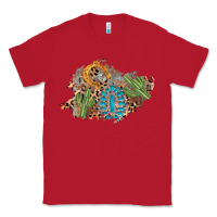 Red horseshoe leopard gemstone cactus patch Classic Tee - AdoDesignShop