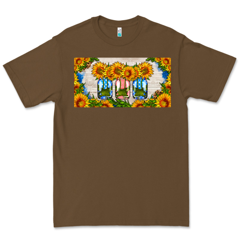 American Mason Jar Sunflower License Plate Premium Tee by HRA Design Shop | Teevron