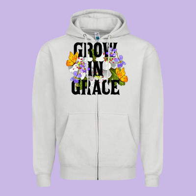 Grow In Grace Zipper Hoodie Designed By Lillyallendesigns