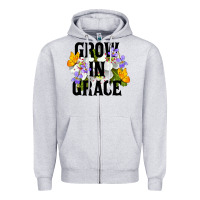 Heather Grey Grow In Grace Zipper Hoodie - LillyAllenDesigns