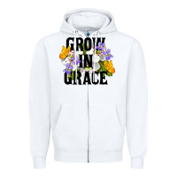 White Grow In Grace Zipper Hoodie - LillyAllenDesigns