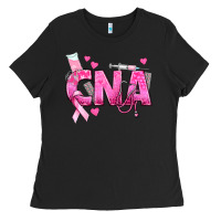 Black Breast Cancer CNA Certified Nursing Assistant Ladies Tee - texasbilliewilder