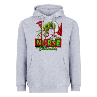 Heather Grey grinch hand nurse educator Heavyweight Hoodie - NancyCooperArtShop