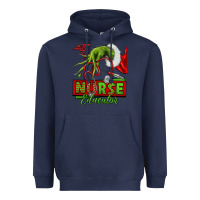 Navy grinch hand nurse educator Heavyweight Hoodie - NancyCooperArtShop