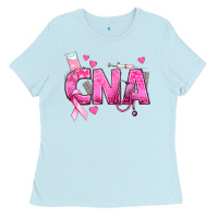 Baby Blue Breast Cancer CNA Certified Nursing Assistant Ladies Tee - texasbilliewilder