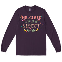 Plum my class is full of sweet hearts Long Sleeve Tee - MaliasSmallBusiness