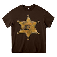 Chocolate Brown sheriff star Heavy Core Tee - BarkalooDesign