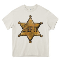Cream sheriff star Heavy Core Tee - BarkalooDesign