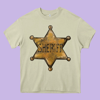 Sheriff Star Heavy Core Tee Designed By Barkaloodesign