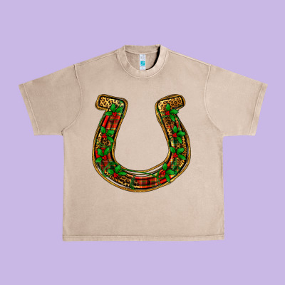 Christmas Horseshoe Urban Heavy Tee Designed By Jasminsmagicworld