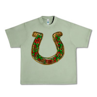Oil Green Christmas Horseshoe Urban Heavy Tee - Jasminsmagicworld