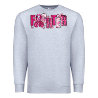 Heather Grey Fighter Breast Cancer Premium Sweatshirt - NancyCooperArtShop