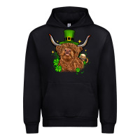 Black St. Patrick's Day cow Urban Hoodie - OliviaCreatesArt
