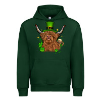 Forest Green St. Patrick's Day cow Urban Hoodie - OliviaCreatesArt