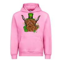 Fuchsia Pink St. Patrick's Day cow Urban Hoodie - OliviaCreatesArt