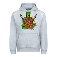 Heather Grey St. Patrick's Day cow Urban Hoodie - OliviaCreatesArt