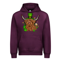 Mauve Wine St. Patrick's Day cow Urban Hoodie - OliviaCreatesArt