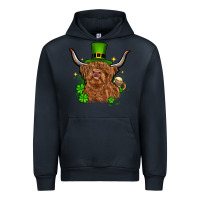 Navy St. Patrick's Day cow Urban Hoodie - OliviaCreatesArt