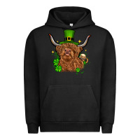 Pigment Black St. Patrick's Day cow Urban Hoodie - OliviaCreatesArt