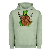 Pigment Oil Green St. Patrick's Day cow Urban Hoodie - OliviaCreatesArt