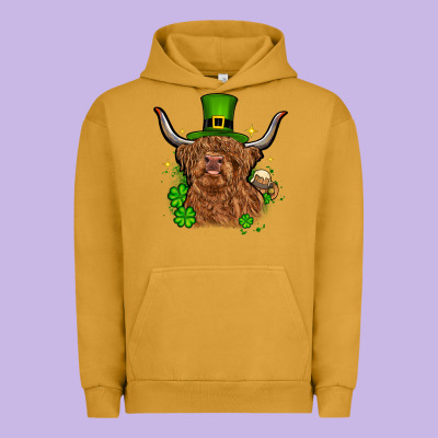 St. Patrick's Day Cow Urban Hoodie Designed By Oliviacreatesart