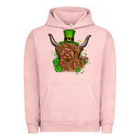 Pigment Salmon St. Patrick's Day cow Urban Hoodie - OliviaCreatesArt