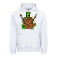 White St. Patrick's Day cow Urban Hoodie - OliviaCreatesArt