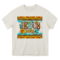 Cream jesus saves tumbler Heavy Core Tee - HRA Design Shop