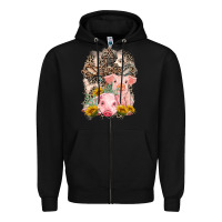Black Western Pigs with Crosses Zipper Hoodie - LillyAllenDesigns