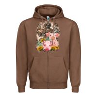 Chestnut Western Pigs with Crosses Zipper Hoodie - LillyAllenDesigns