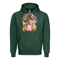 Sports Green Western Pigs with Crosses Zipper Hoodie - LillyAllenDesigns