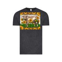 Vintage Black Western Charolais Bull With Sunflowers Vintage Tee - LillyAllenDesigns