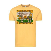 Vintage Mustard Western Charolais Bull With Sunflowers Vintage Tee - LillyAllenDesigns