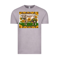 Vintage Zinc Western Charolais Bull With Sunflowers Vintage Tee - LillyAllenDesigns