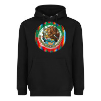 Black Mexico Coat of Arms Heavyweight Hoodie - texasbilliewilder