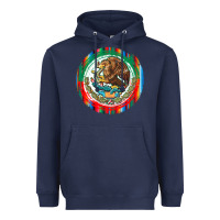 Navy Mexico Coat of Arms Heavyweight Hoodie - texasbilliewilder